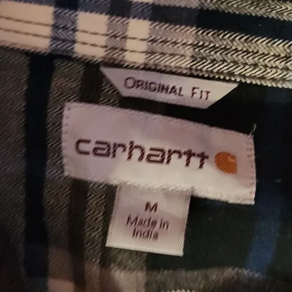 Carhartt Original Fit Plaid Flannel Shirt M - Picture 7 of 7